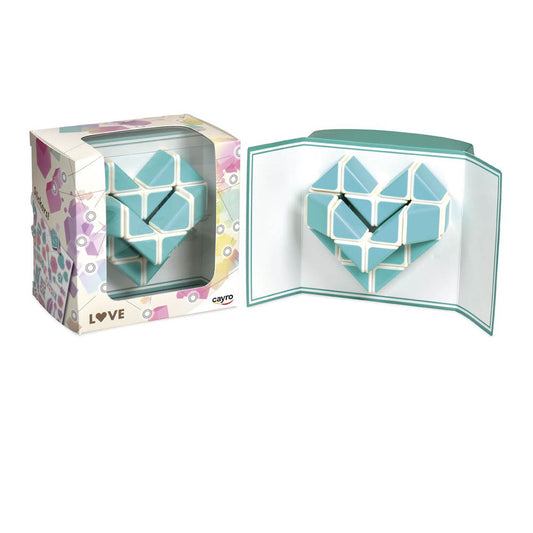 Puzzle logic sarpe, in forma de inima 3D, verde, cu colectie de stickere tematice, Cayro