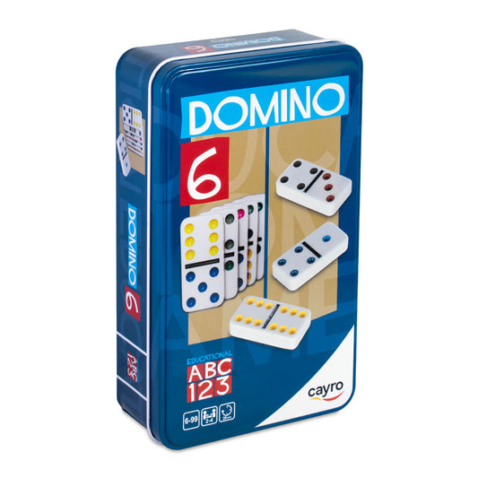 Joc Domino Clasic colorat, in cutie metalica, Cayro