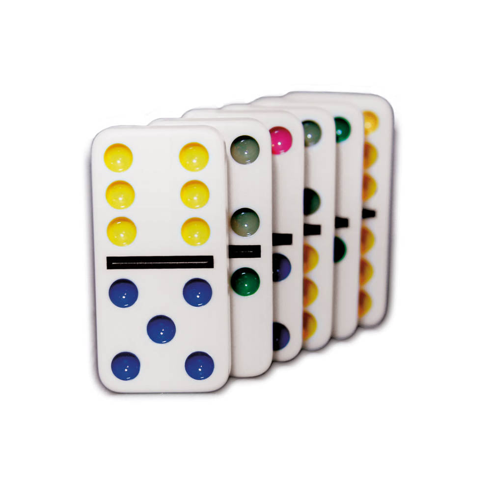 Joc Domino Clasic colorat, in cutie metalica, Cayro