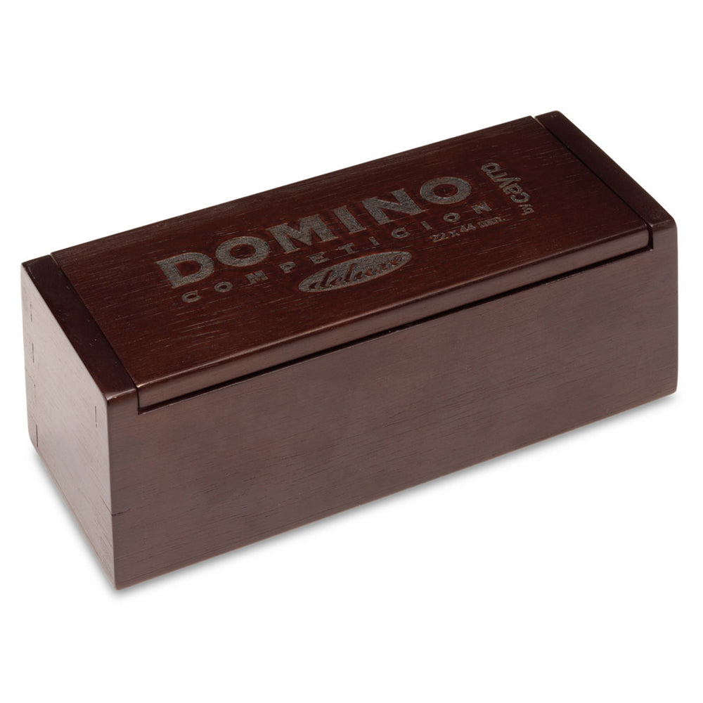 Imagine Joc Domino Clasic Premium, in caseta lemn, 28 piese cu insertie de metal, Cayro