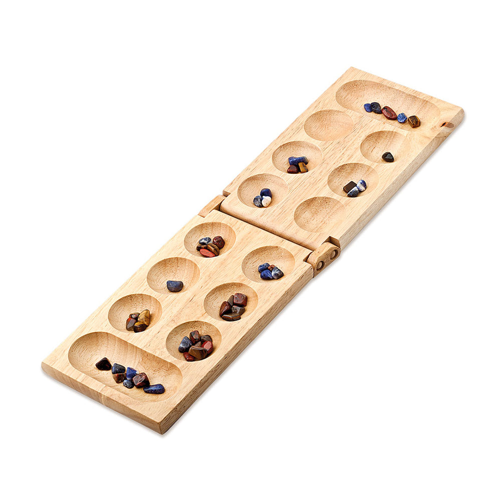 Imagine Joc de strategie Mancala Cayro, tabla din lemn, 48 pietre naturale