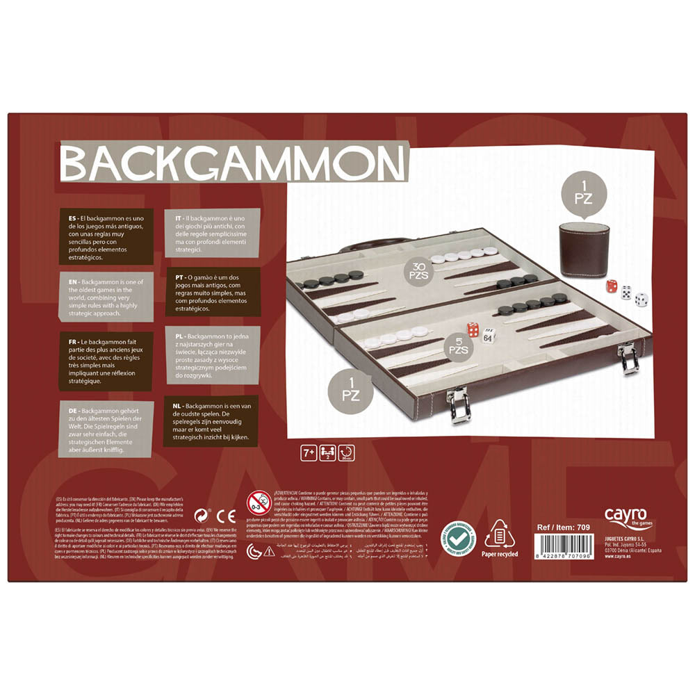 Imagine Joc Table/Backgammon premium in geanta de piele, Cayro