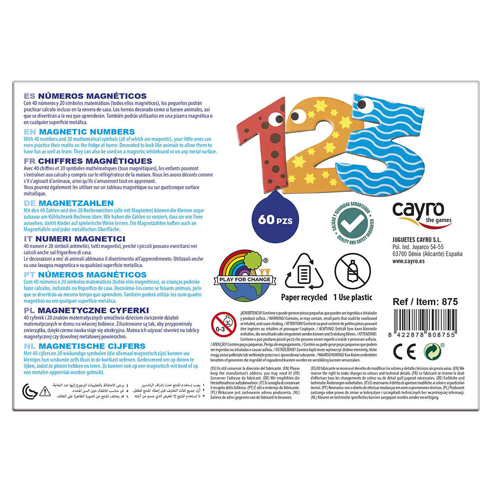 Set numere magnetice pentru copii, 60 Piese – Cayro