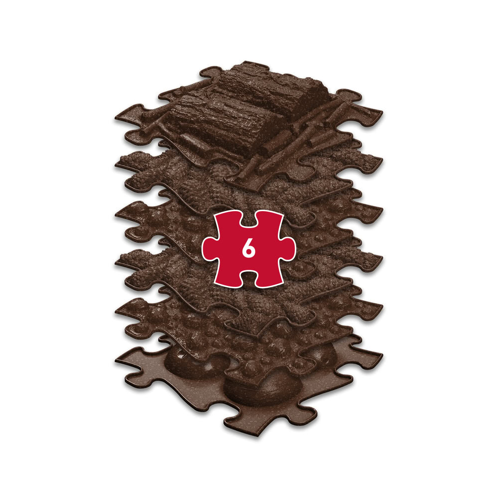 Set covorase ortopedice senzoriale Muffik ECO, pentru stimulare tactila, echilibru si dezvoltare motrica, 6 piese, 29.79 x 29.79 cm, 1+ ani