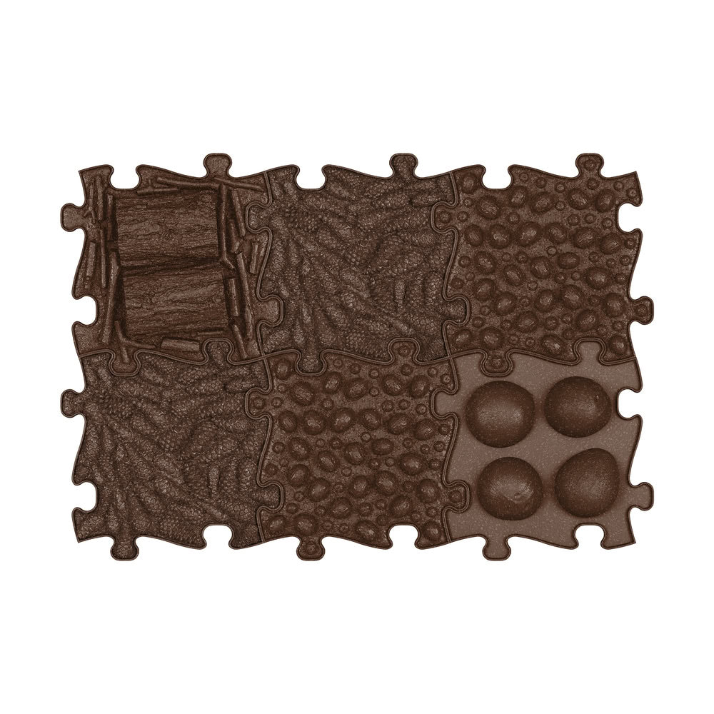 Set covorase ortopedice senzoriale Muffik ECO, pentru stimulare tactila, echilibru si dezvoltare motrica, 6 piese, 29.79 x 29.79 cm, 1+ ani