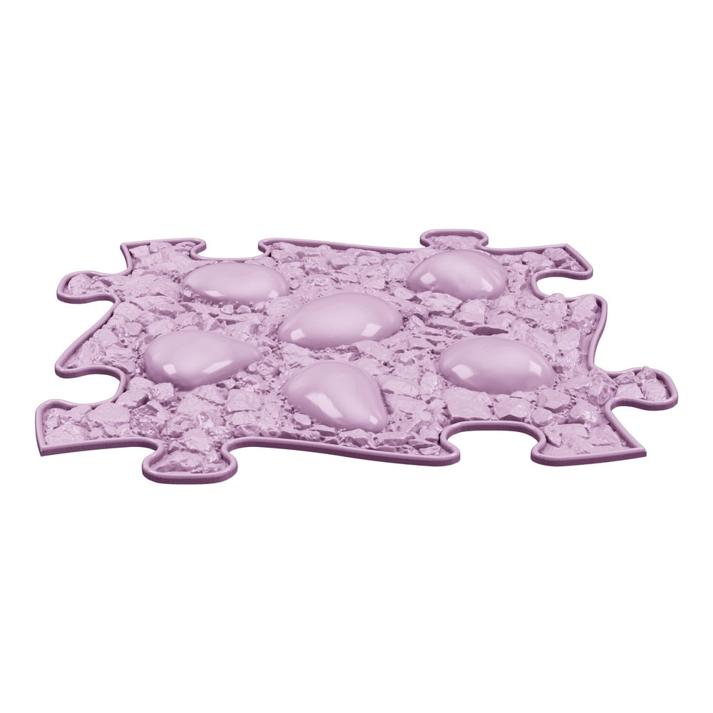 Covoras ortopedic senzorial Muffik Dino Eggs Firm, textura tare pentru masaj plantar si echilibru, mov, 29.79 x 29.79 cm, 1+ ani