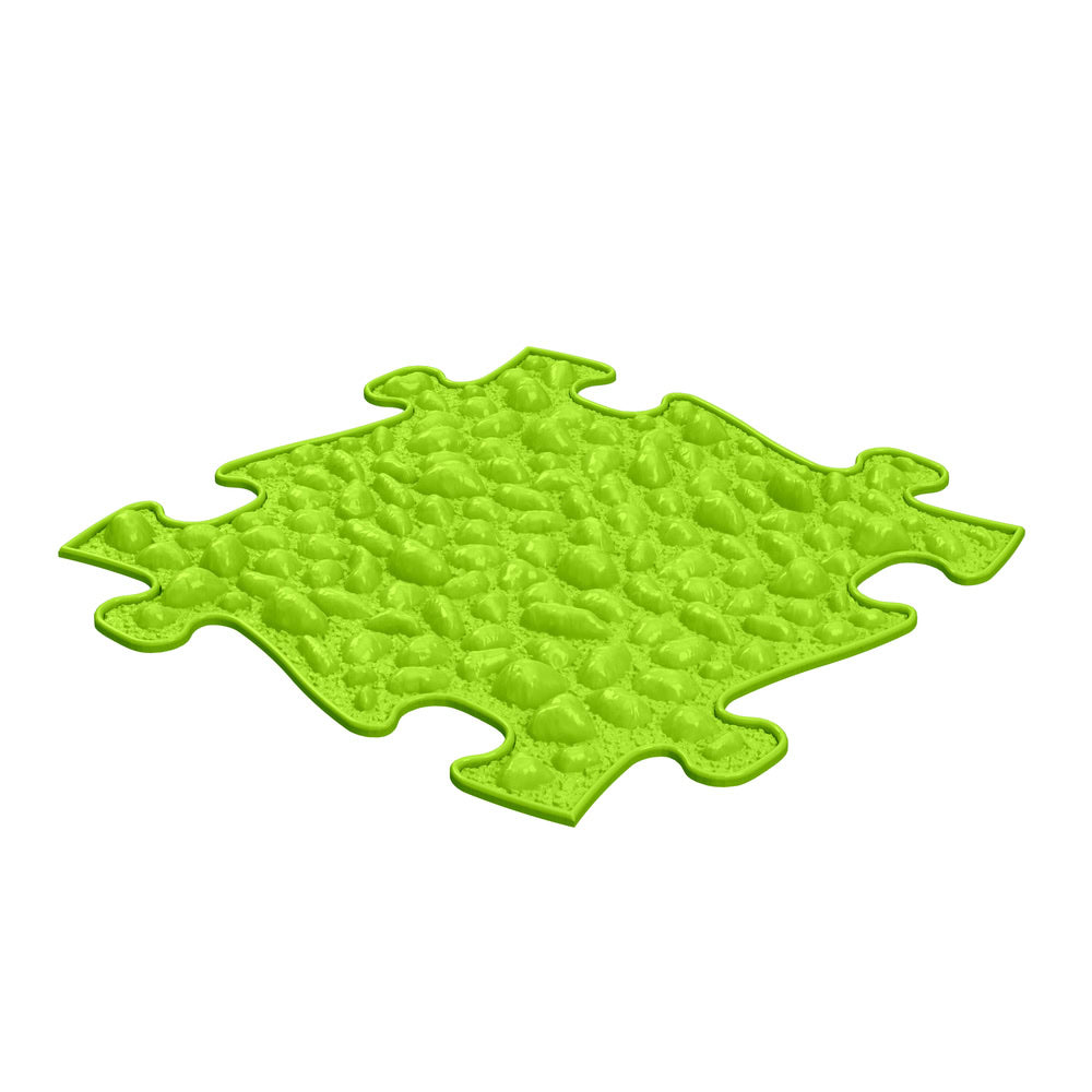 Covoras ortopedic senzorial Muffik Pebbles Firm, textura tare cu efect de pietricele pentru masaj plantar si stimulare tactila, verde deschis, 29.79 x 29.79 cm, 1+ ani