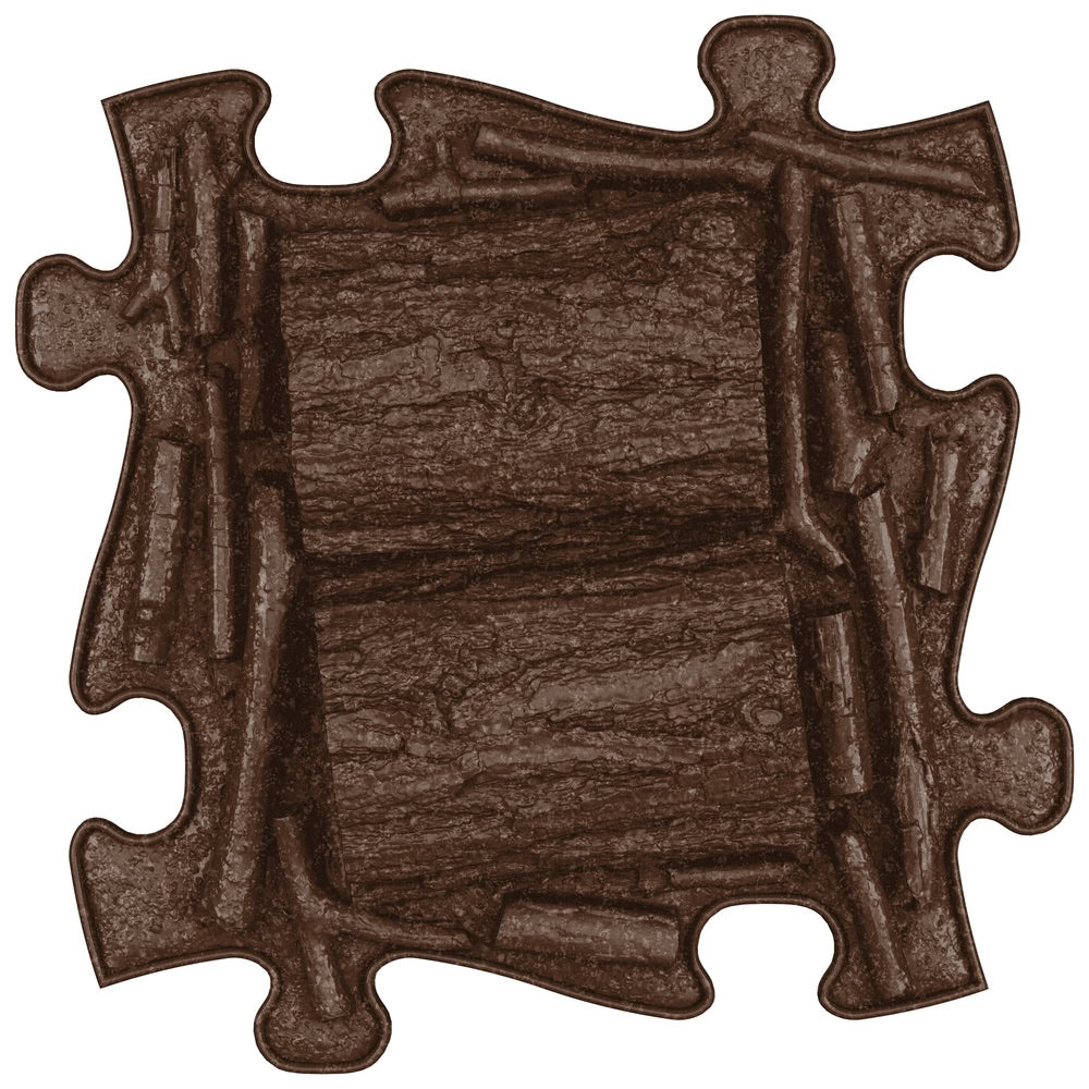 Covoras ortopedic senzorial Muffik Logs ECO, textura naturala pentru masaj plantar si stimulare tactila, 29.79 x 29.79 cm, 1+ ani