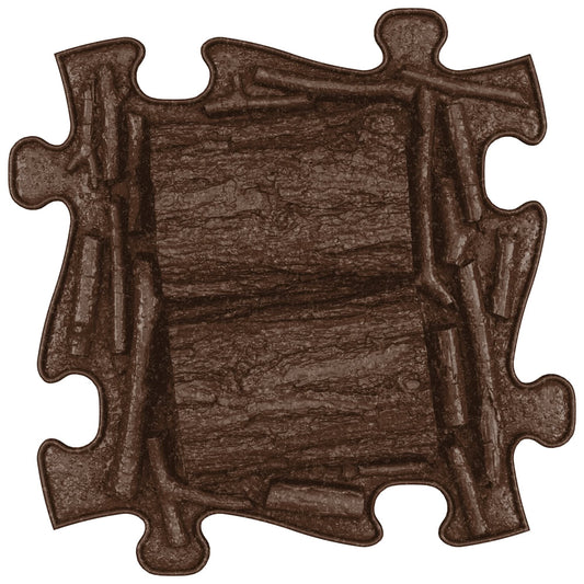 Covoras ortopedic senzorial Muffik Logs ECO, textura naturala pentru masaj plantar si stimulare tactila, 29.79 x 29.79 cm, 1+ ani
