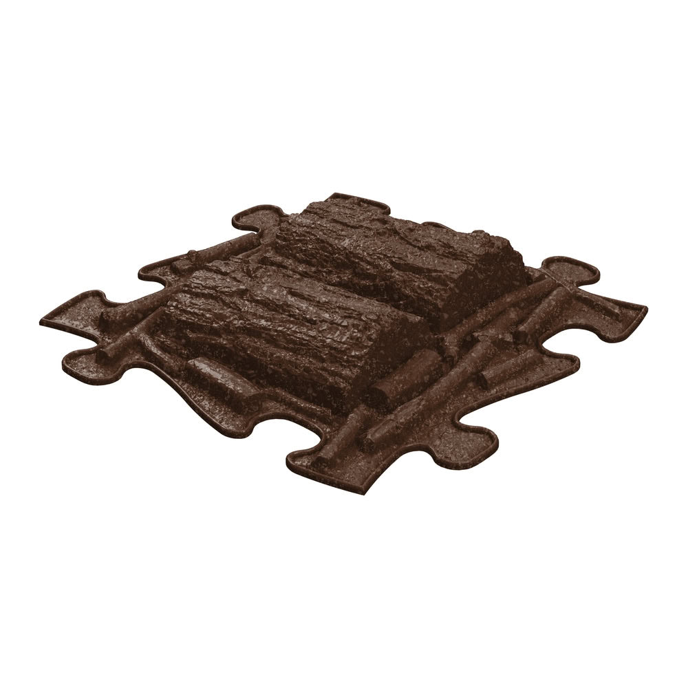 Covoras ortopedic senzorial Muffik Logs ECO, textura naturala pentru masaj plantar si stimulare tactila, 29.79 x 29.79 cm, 1+ ani