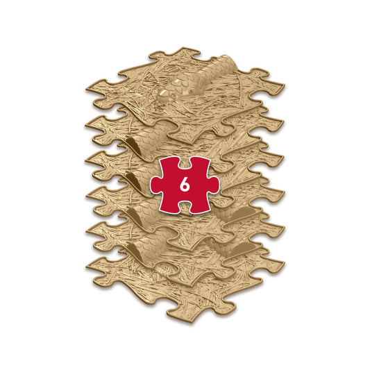 Set covorase ortopedice senzoriale Muffik Snake, pentru stimulare tactila, echilibru si dezvoltare motrica, bej, 6 piese, 29.79 x 29.79 cm, 1+ ani