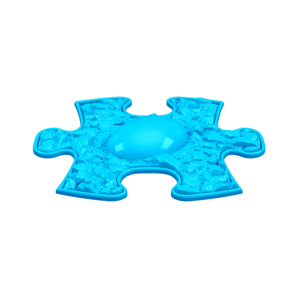 Covoras ortopedic senzorial Muffik Dino Eggs Mini Soft, textura moale pentru masaj plantar si echilibru, albastru, 14.25 x 17.29 cm, 1+ ani