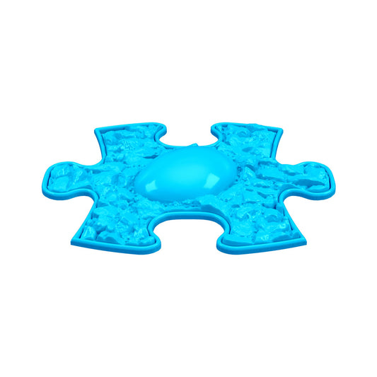 Covoras ortopedic senzorial Muffik Dino Eggs Mini Soft, textura moale pentru masaj plantar si echilibru, albastru, 14.25 x 17.29 cm, 1+ ani