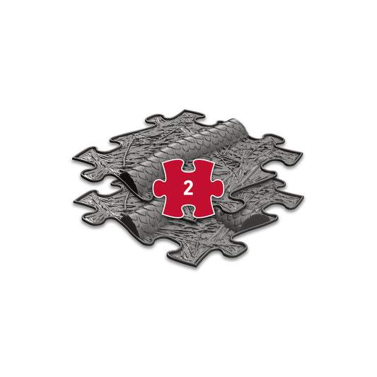 Set covorase ortopedice senzoriale Muffik Snake Extended, pentru stimulare tactila, echilibru si dezvoltare motrica, gri grafit, 2 piese, 29.79 x 29.79 cm, 1+ ani