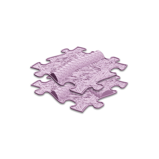 Set covorase ortopedice senzoriale Muffik Snake Extended, pentru stimulare tactila, echilibru si dezvoltare motrica, roz liliac, 2 piese, 29.79 x 29.79 cm, 1+ ani