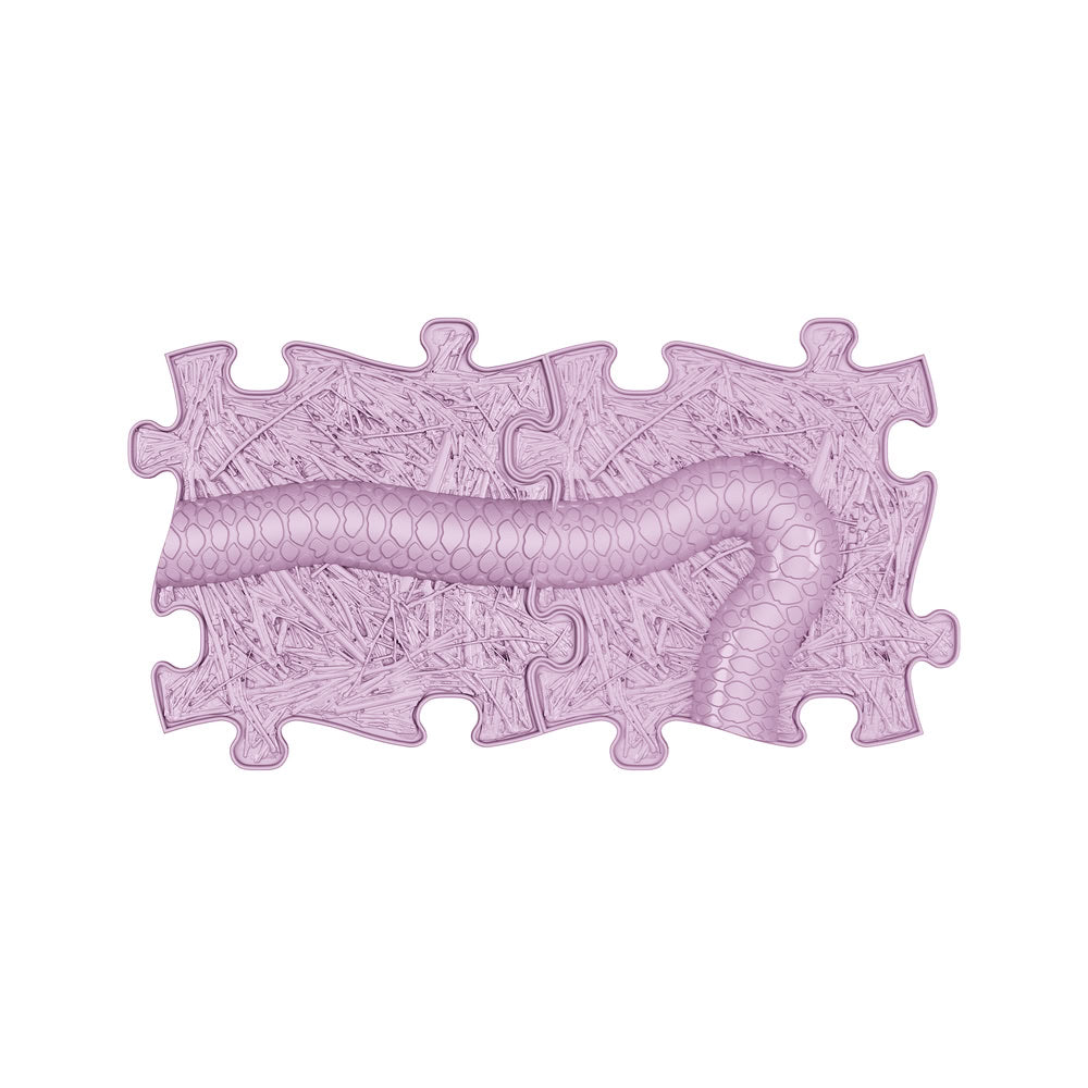 Set covorase ortopedice senzoriale Muffik Snake Extended, pentru stimulare tactila, echilibru si dezvoltare motrica, roz liliac, 2 piese, 29.79 x 29.79 cm, 1+ ani
