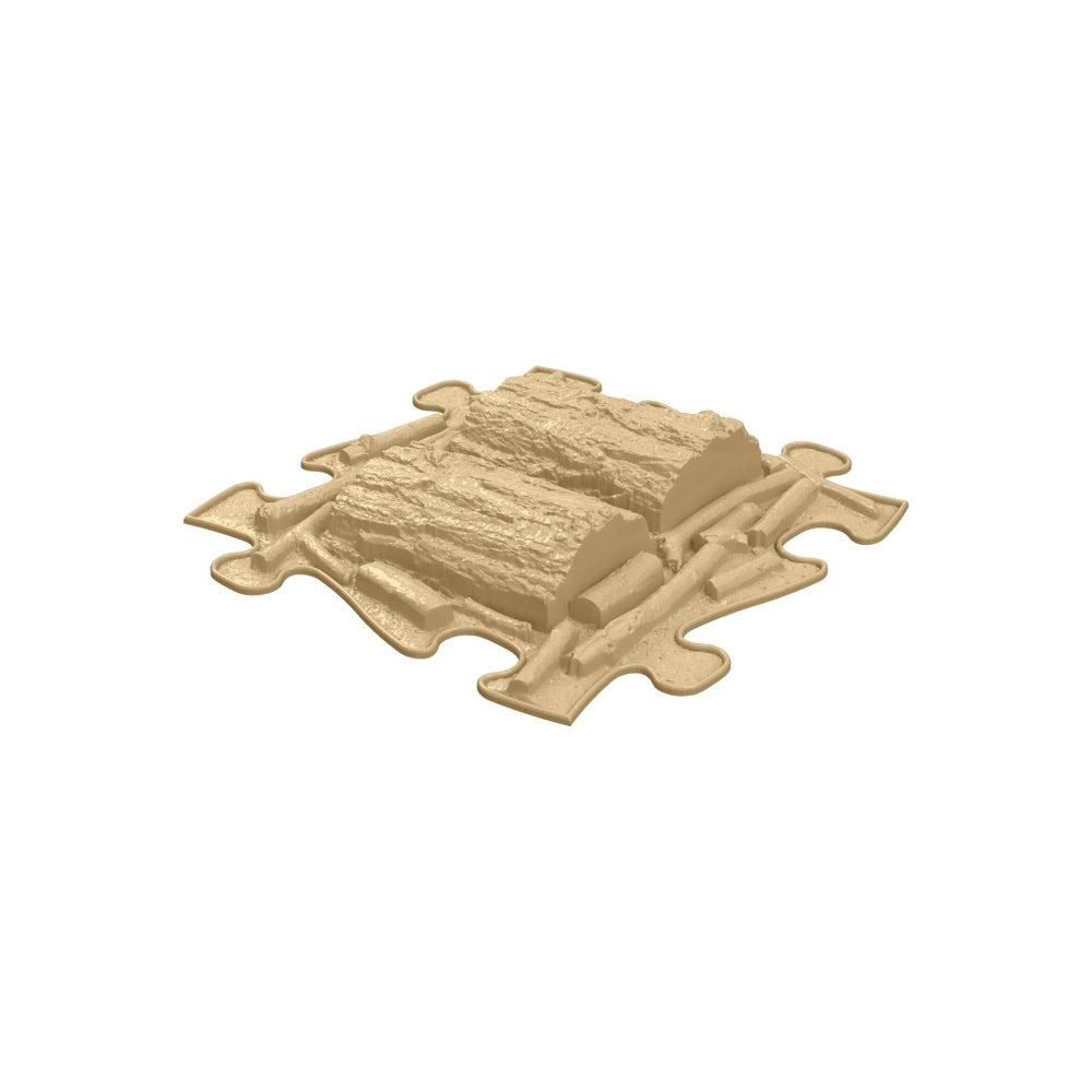 Set covorase ortopedice senzoriale Muffik Natural, pentru stimulare tactila, echilibru si dezvoltare motrica, 8 piese, 29.79 x 29.79 cm, 1+ ani