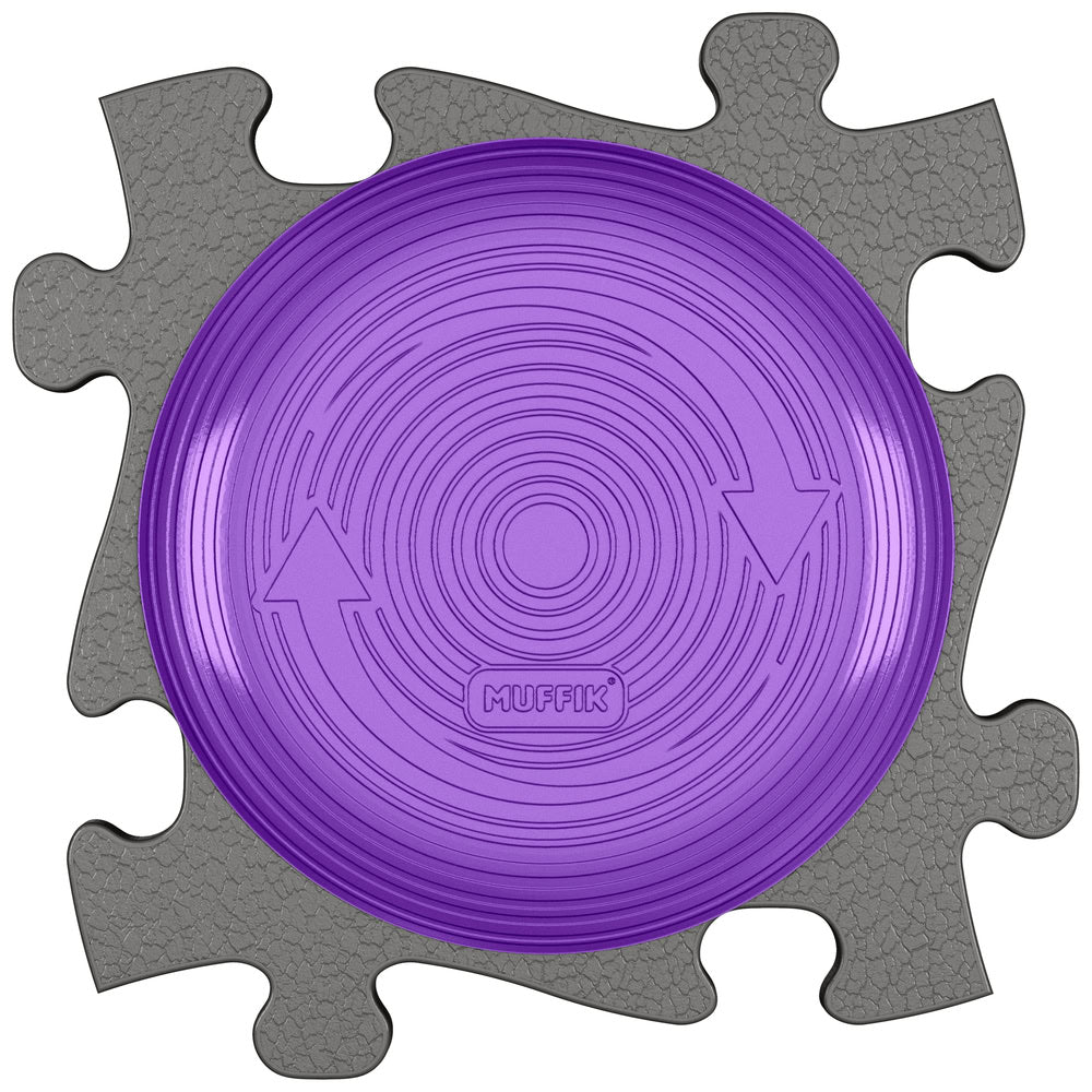 Set covorase ortopedice senzoriale Muffik Active Mats Rotana, pentru echilibru, coordonare si stimulare tactila, violet, 2 piese, 29.79 x 29.79 cm, 3+ ani