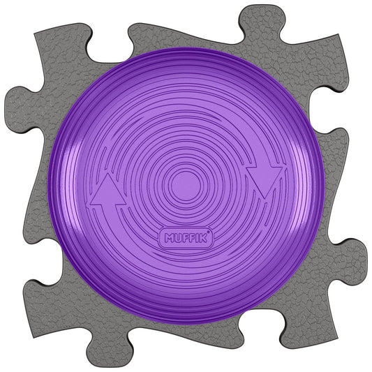 Set covorase ortopedice senzoriale Muffik Active Mats Rotana, pentru echilibru, coordonare si stimulare tactila, violet, 2 piese, 29.79 x 29.79 cm, 3+ ani