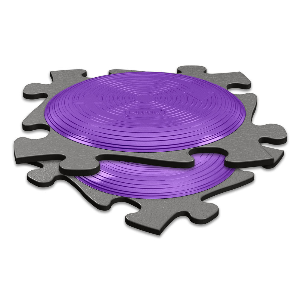 Set covorase ortopedice senzoriale Muffik Active Mats Rotana, pentru echilibru, coordonare si stimulare tactila, violet, 2 piese, 29.79 x 29.79 cm, 3+ ani