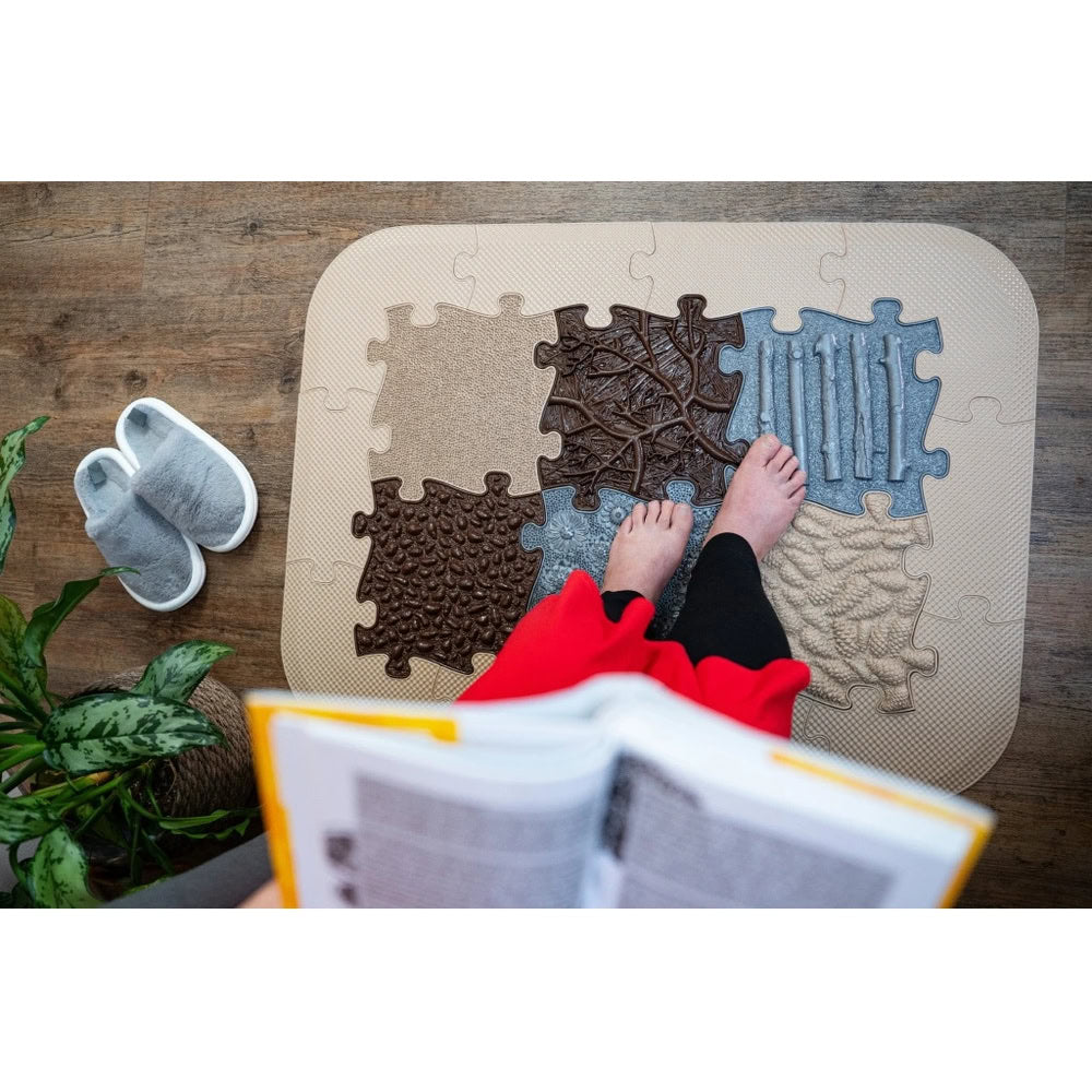Set covorase ortopedice senzoriale Muffik Senior, pentru stimulare tactila, echilibru si relaxare plantara, 16 piese, multiple dimensiuni, 1+ ani