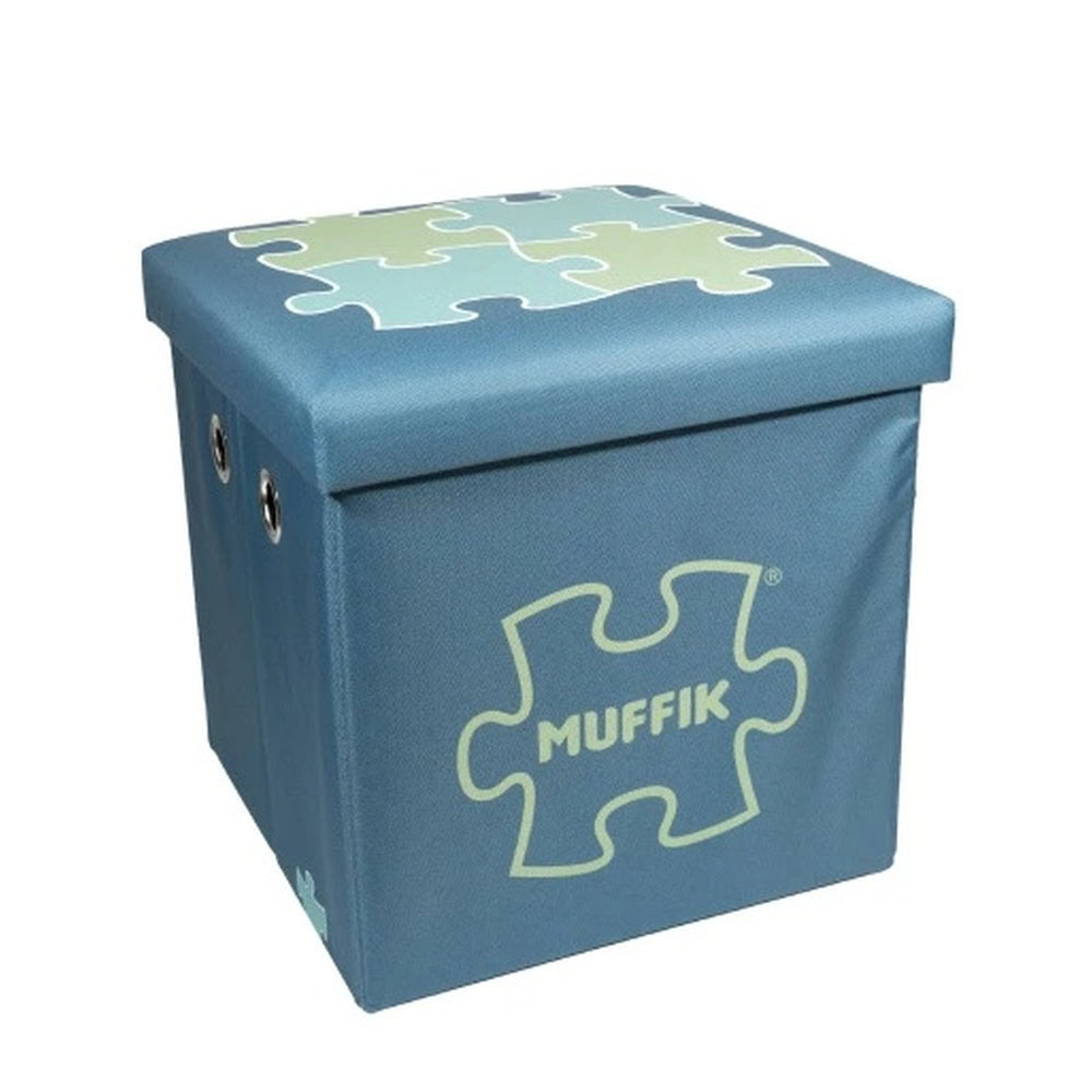 Cutie de depozitare turcoaz, pentru organizarea covoraselor si accesoriilor senzoriale ortopedice Muffik, 35 x 35 x 35 cm
