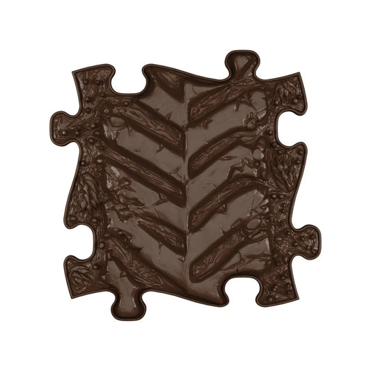 Covoras ortopedic senzorial Muffik Tractor Path Firm, textura tare pentru masaj plantar si stimulare tactila, maro, 29.79 x 29.79 cm, 1+ ani