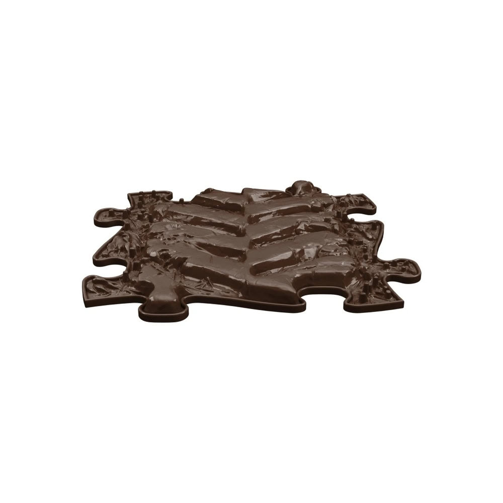 Covoras ortopedic senzorial Muffik Tractor Path Firm, textura tare pentru masaj plantar si stimulare tactila, maro, 29.79 x 29.79 cm, 1+ ani