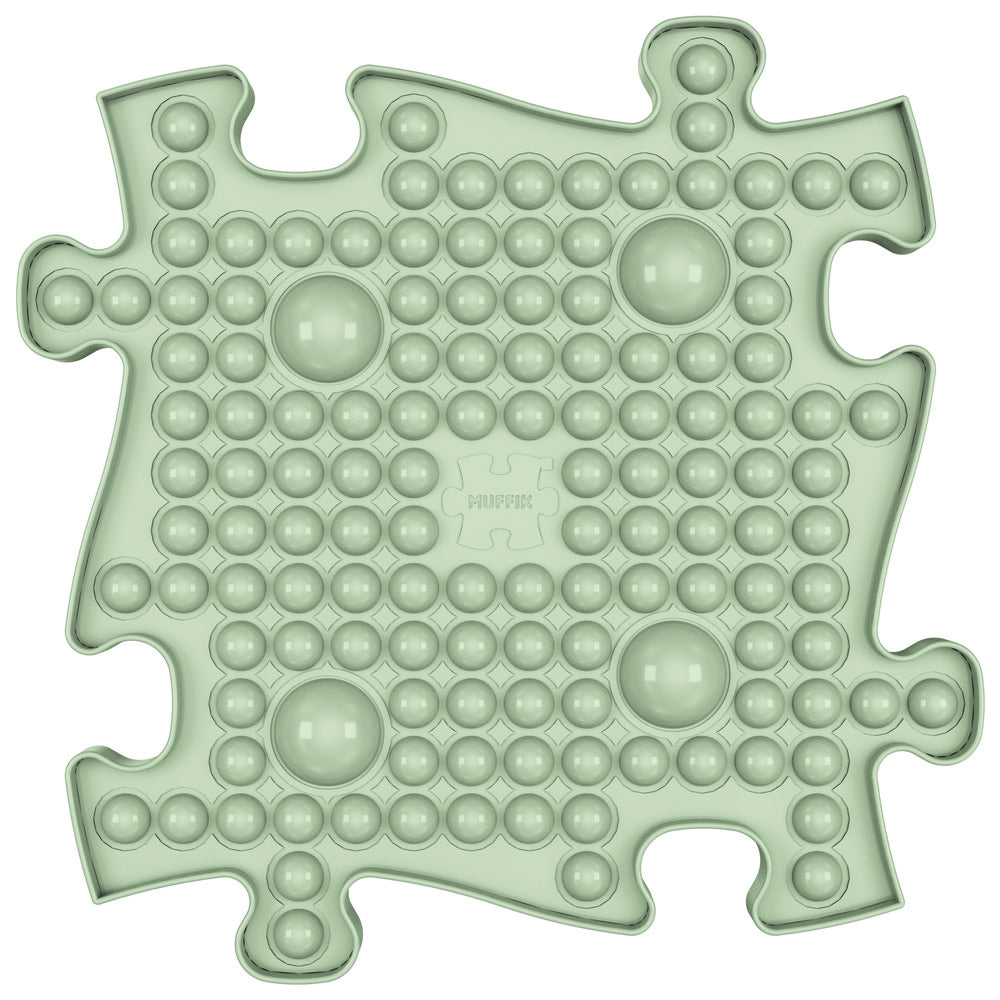 Covoras ortopedic senzorial Muffik Pop It, joc tactil pentru stimulare senzoriala si coordonare, verde deschis, 29.79 x 29.79 cm, 1+ ani