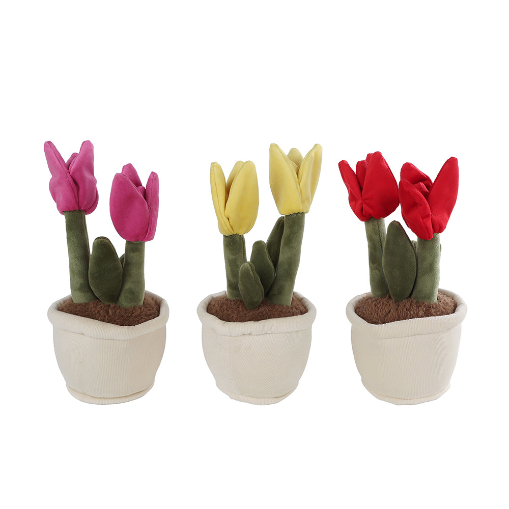 Jucarie de plus – Lalele in ghiveci - Roz, 27 cm
