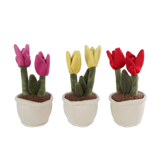 Jucarie de plus – Lalele in ghiveci - Roz, 27 cm
