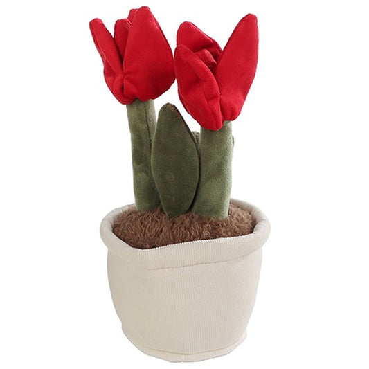 Jucarie de plus – Lalele in ghiveci - Rosu, 27 cm