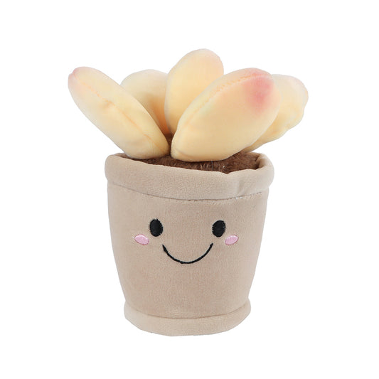 BLUSHY - Jucarie de plus –  Suculente in ghiveci - Portocaliu, 13 cm