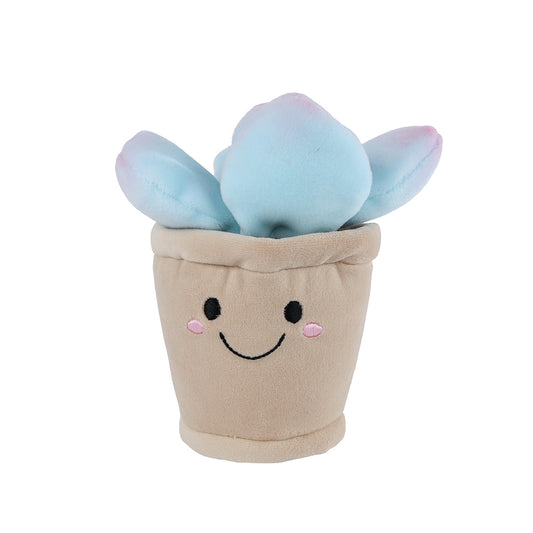 BLUSHY - Jucarie de plus –  Suculente in ghiveci - Albastru, 13 cm