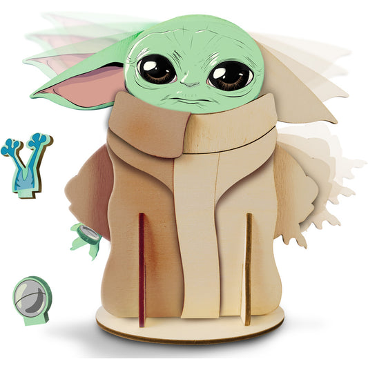 Imagine - Macheta de asamblat, Wood WorX - Star Wars - The Child, cu 20+ piese din lemn + vopsea, pensula si adeziv inclus