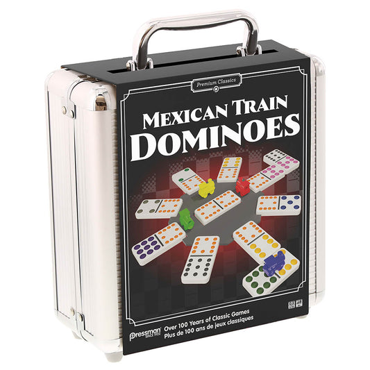 Premium Classics - Mexican Train Dominoes - Joc Domino Trenul Mexican , in cutie metalica