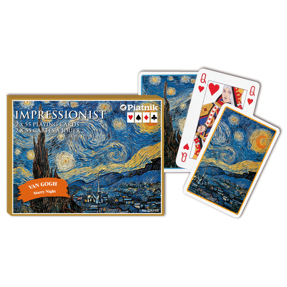 Imagine Set carti de joc de lux, 2 x 55, Van Gogh Starry Night - Piatnik