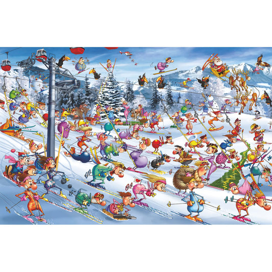 Puzzle Piatnik, Christmas Skiing - François Ruyer, 1000 piese