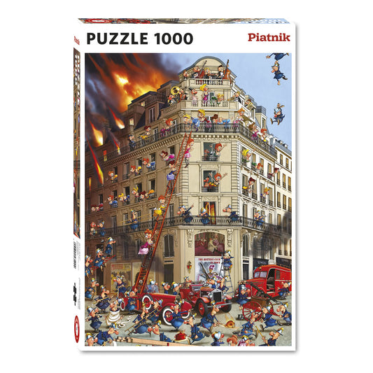 Puzzle Piatnik, Fire Brigade Illustration - François Ruyer, 1000 piese