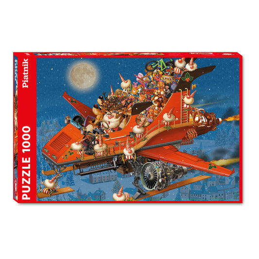 Puzzle Piatnik, Christmas Airship - François Ruyer, 1000 piese