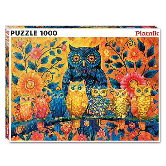 Puzzle Piatnik, Colorful Owls, 1000 piese