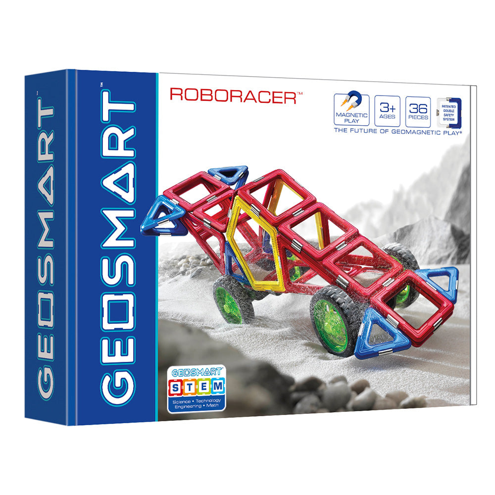 Joc magnetic Geo Smart, Roboracer, Masina de curse, 36 piese