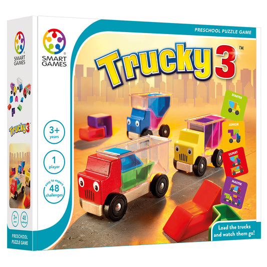 Smart Games - Trucky 3, joc de logica cu 48 de provocari, 3+ ani, editie internationala