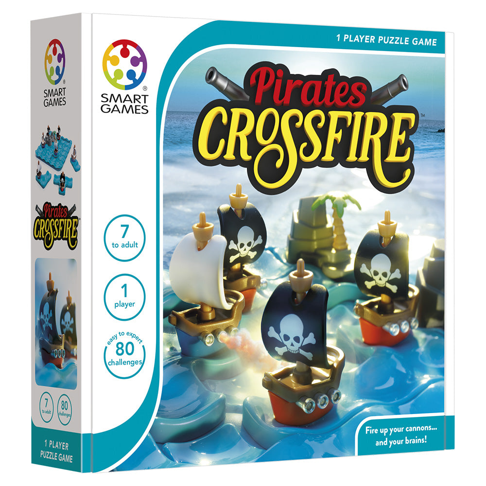 Smart Games - Pirates Crossfire, joc de logica cu 80 de provocari, 7+ ani, editie internationala