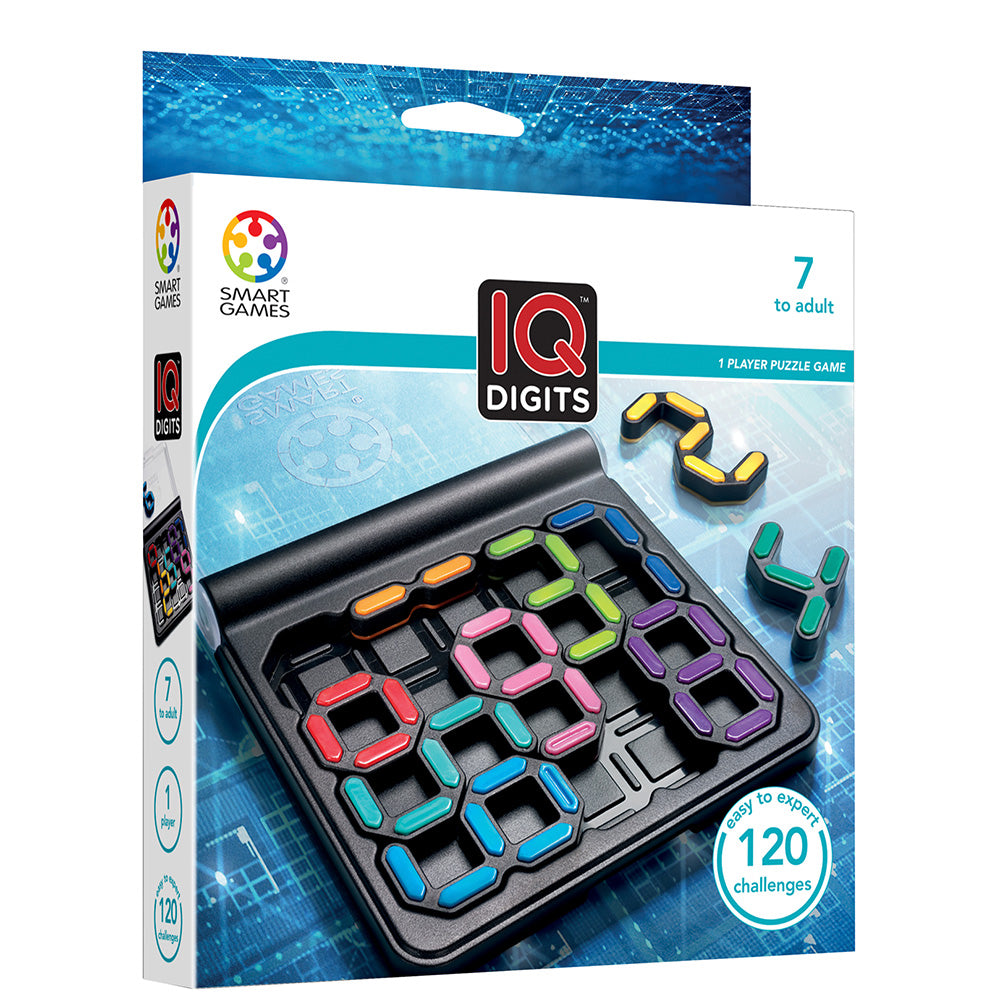 Smart Games - IQ Digits, joc de logica cu 120 de provocari, 7+ ani, editie internationala