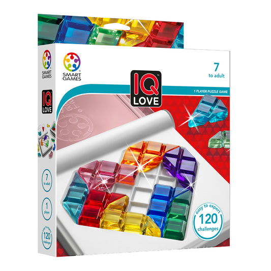 Smart Games - IQ Love, joc de logica cu 120 de provocari, 7+ ani, editie internationala