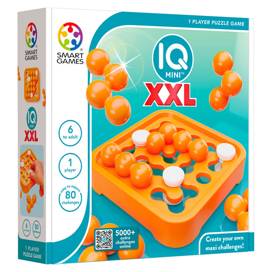 Smart Games - IQ Mini XXL, joc de logica cu 80 de provocari, 6+ ani, editie internationala