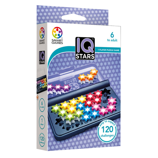 Smart Games - IQ Stars, joc de logica cu 120 de provocari, 6+ ani, editie internationala