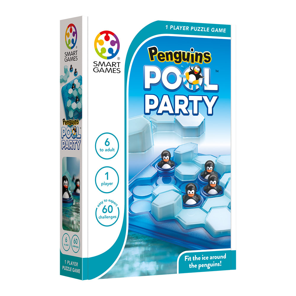 Smart Games - Penguins Pool Party, joc de logica cu 60 de provocari, 6+ ani, editie internationala