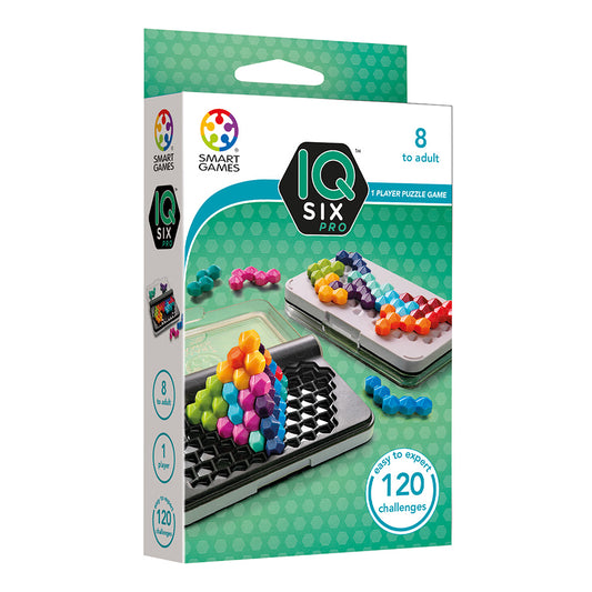 Smart Games - IQ Six Pro, joc de logica cu 120 de provocari, 8+ ani, editie internationala